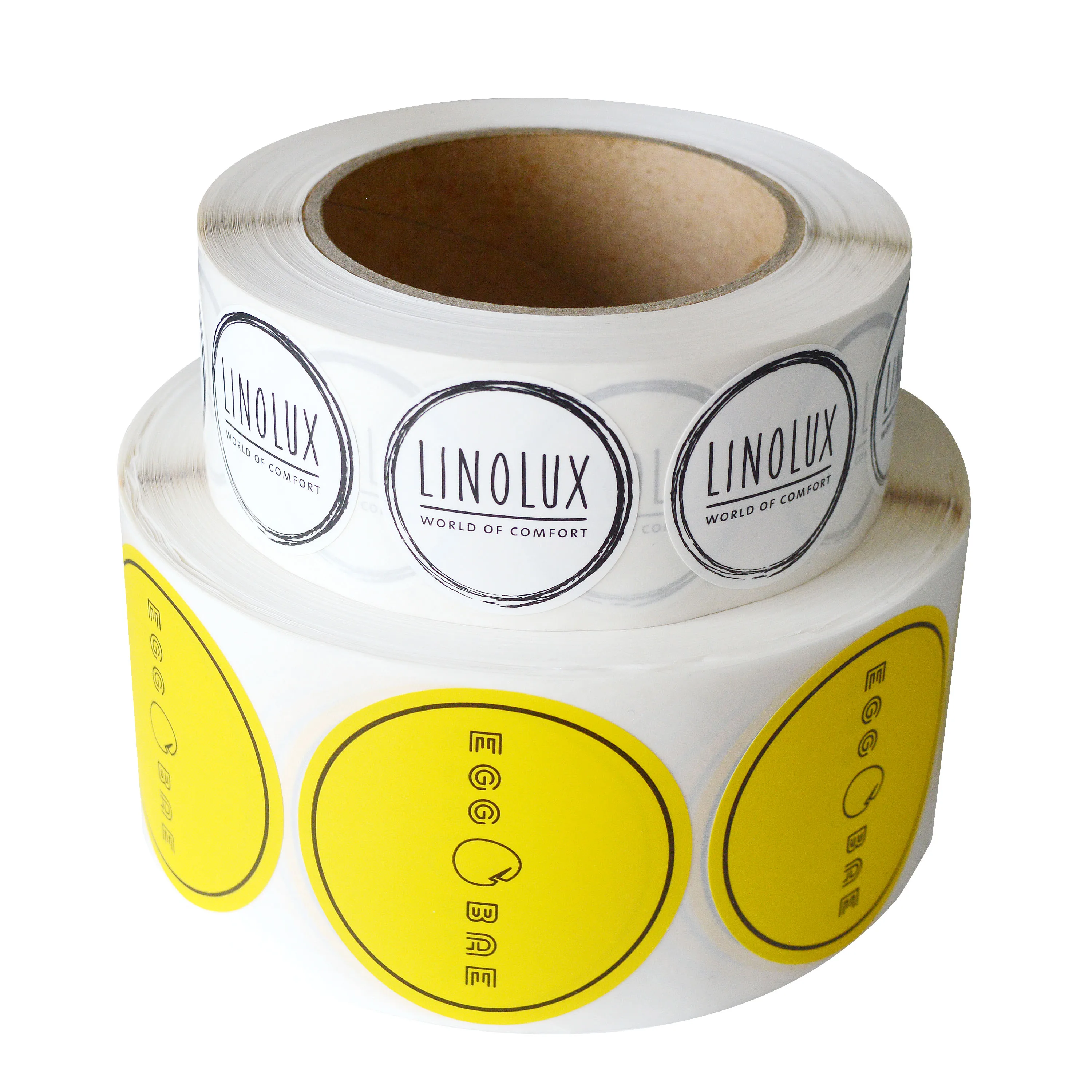 Custom wholesale self adhesive white BOPP vinyl round logo labels in roll for food jars