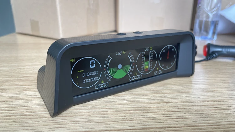 Vjoycar Auto Inclinometer Pitch Angle Alarm Off-road Latitude Longitude Display S90 Gps Slope Meter HUD