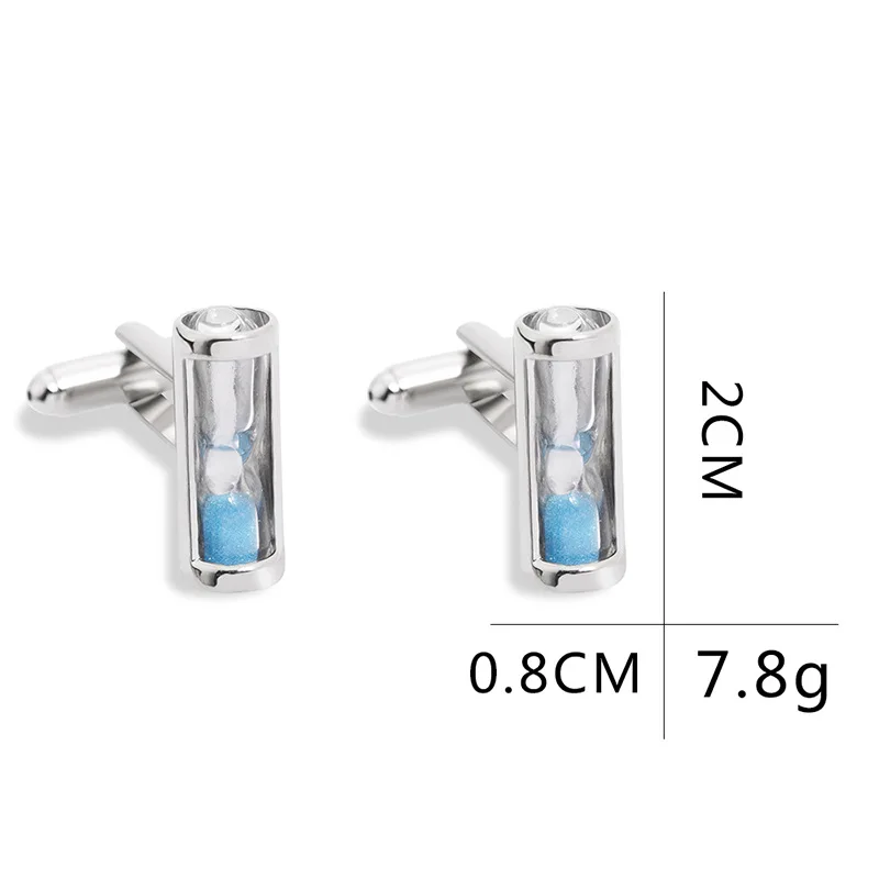 Wholesale Hourglass Blue Crystal French Shirt Cufflink For Men