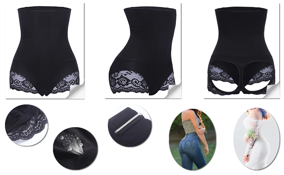 Wholesale High Tummy Control Shapewear Waist and Hips Body Shaper Women Butt Lift Panties