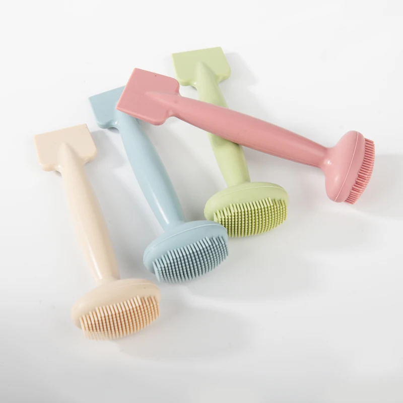 New 2 In 1 Double-Ended Facial Mask Brushes Facial Cleansing Brush Head Face Wash Brush Silicone Mask Applicator Spatula