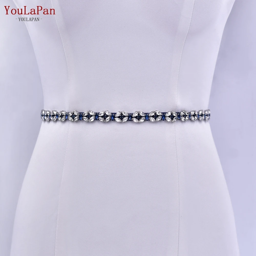 Женский тонкий пояс со стразами