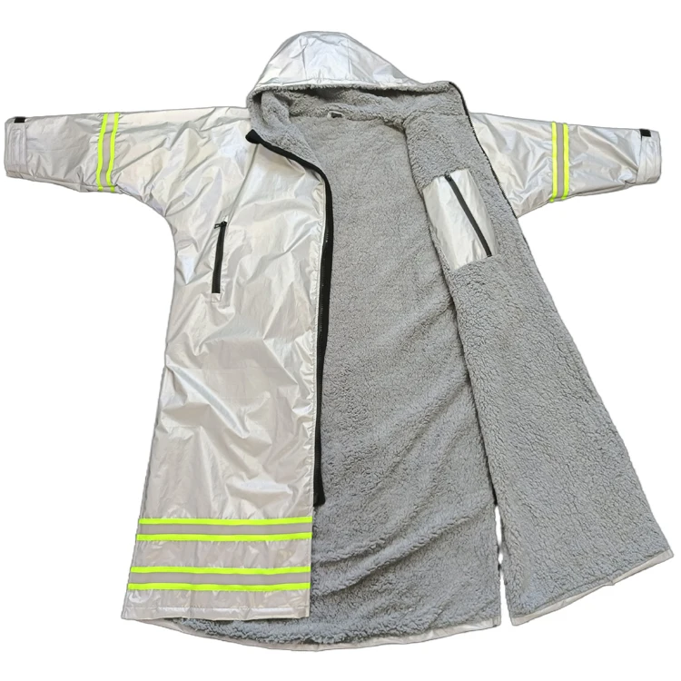 reflective waterproof coats/changing robe custom windproof waterproof jacket with fleece lining reflective horse riding coats