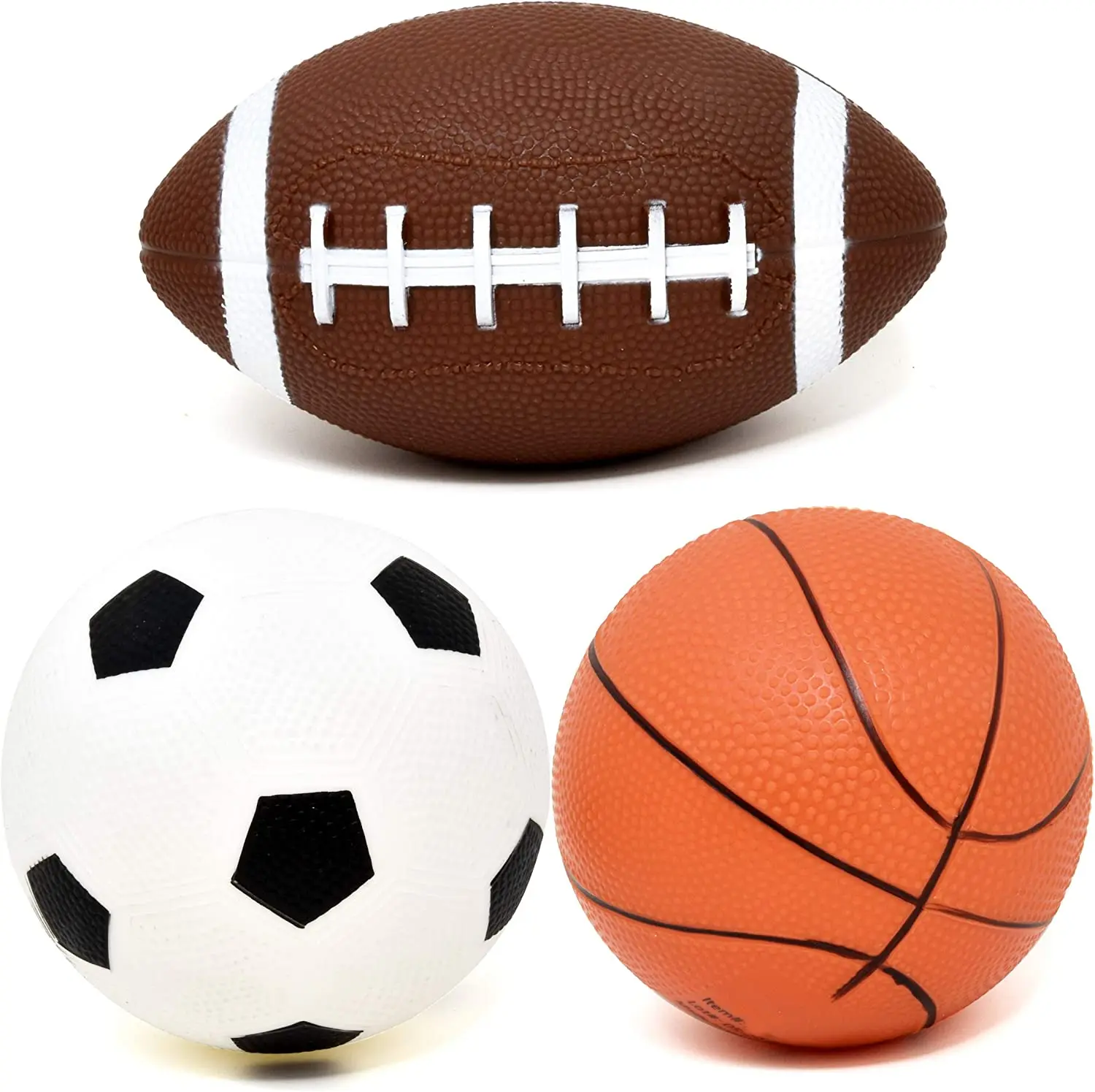 Mini Sports Balls for Kids,  Set of 3 Includes Soccer ball Basketball and football for Soft Indoor & Outdoor