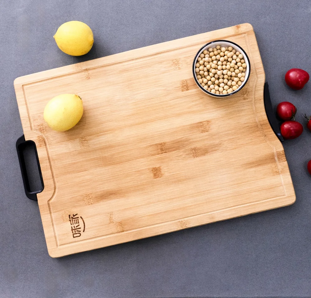With stand and handle bamboo chopping board for kitchen household custom make size and logo available