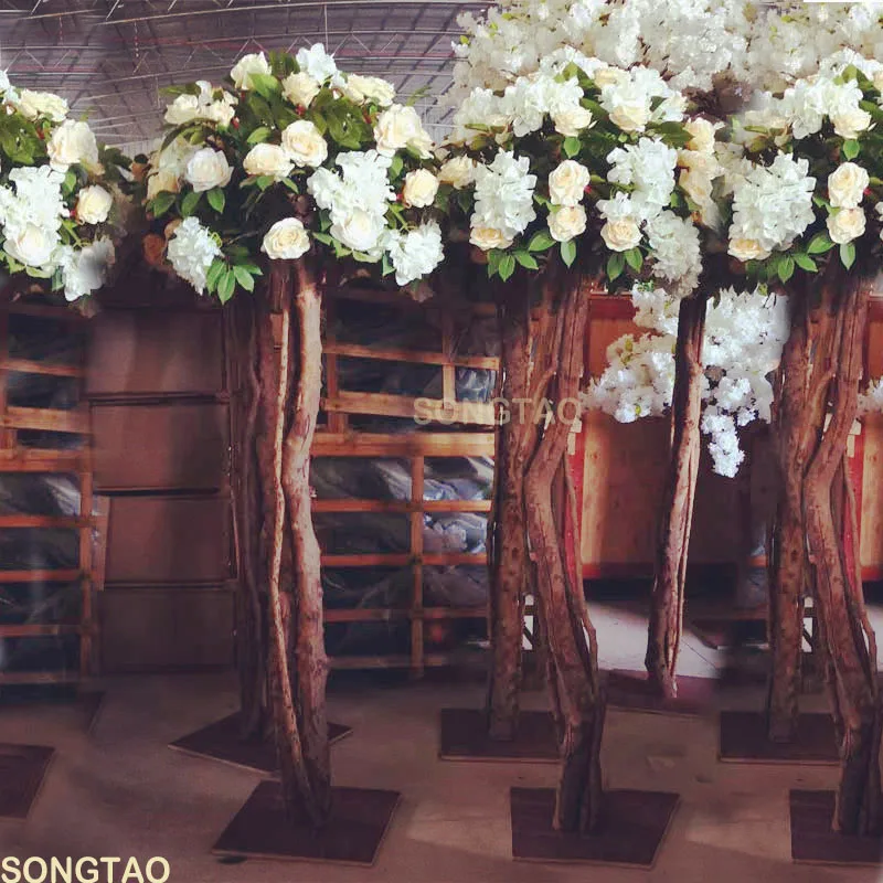 Дешевый внутренний Декор пластиковый искусственный большой зеленый лист роза цветок дерево растение для продажи