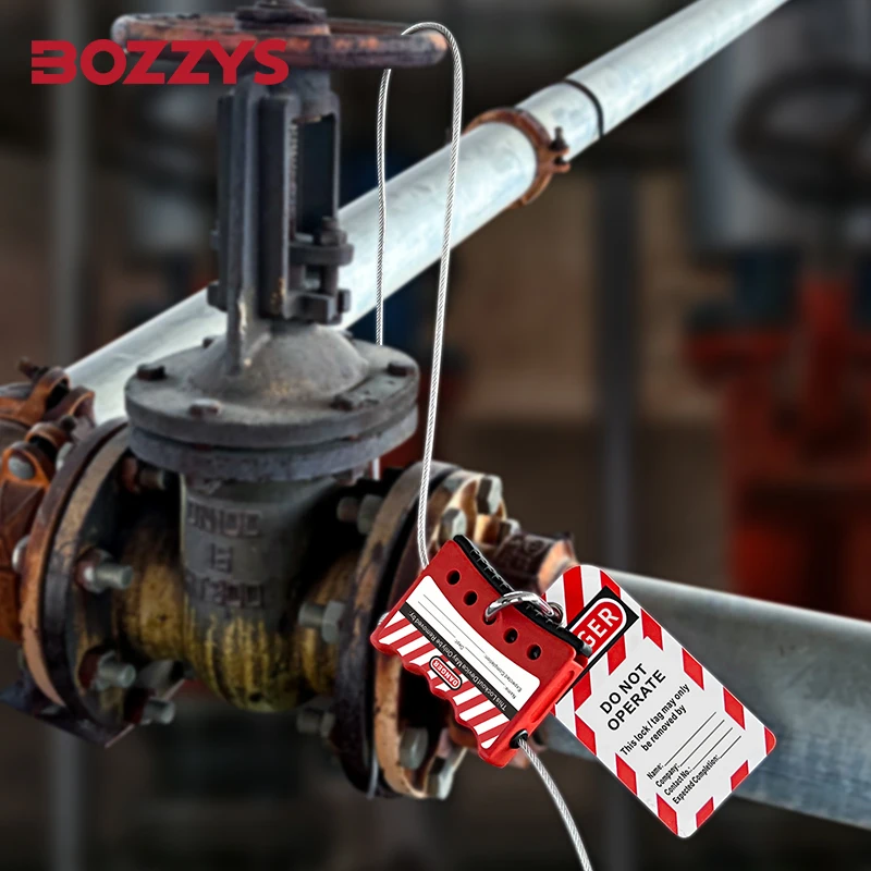 Multipurpose adjustable Cable Lockout with 4 mm UV PVC Coated Steel Cable  for  Industrial unusual devices energy isolation