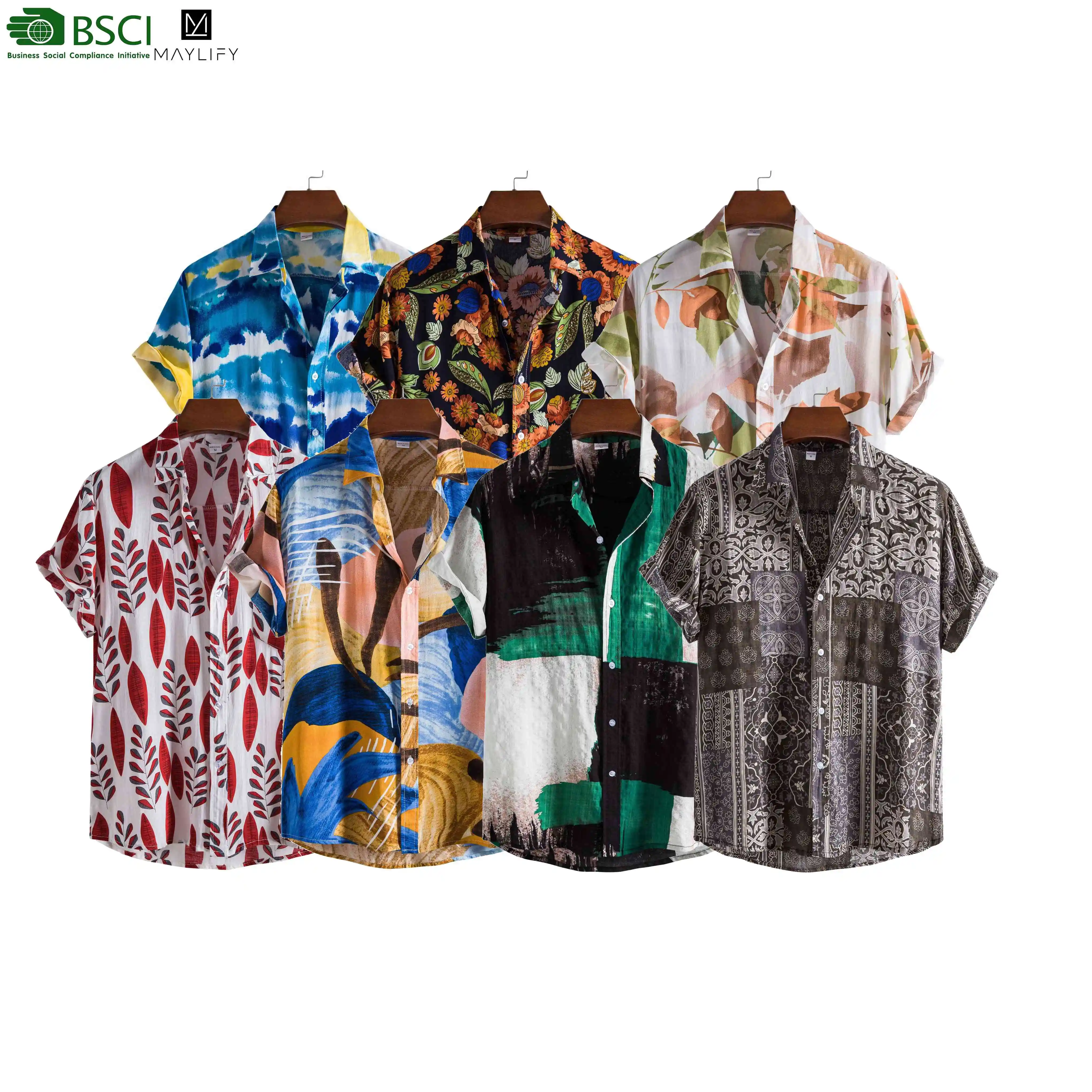 Недорогие Гавайские рубашки с коротким рукавом для отпуска мужские летние курортные пляжные мужчин