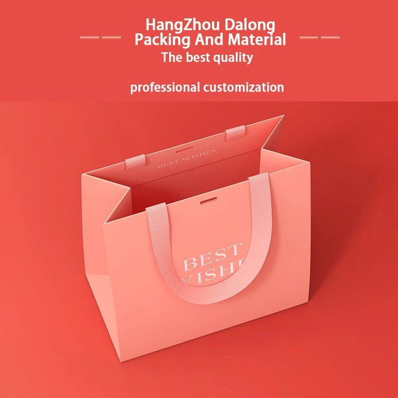Kraft paper bag custom clothing shopping handbag gift bag catering takeout packaging paper logo printing bag