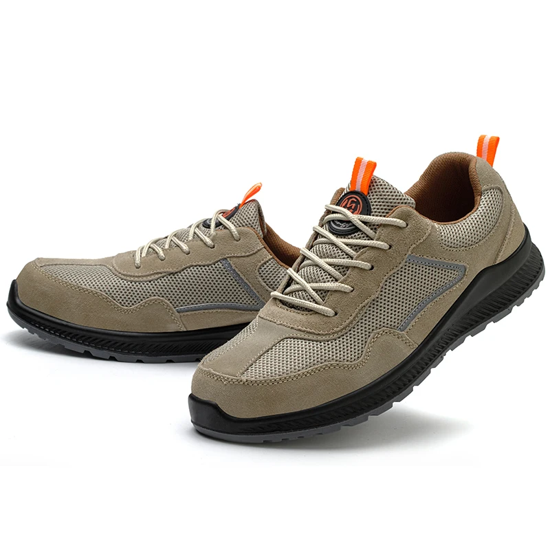 Anti electric anti smash breathable lightweight worker foot protection safety shoes hiking plastic toe footwear