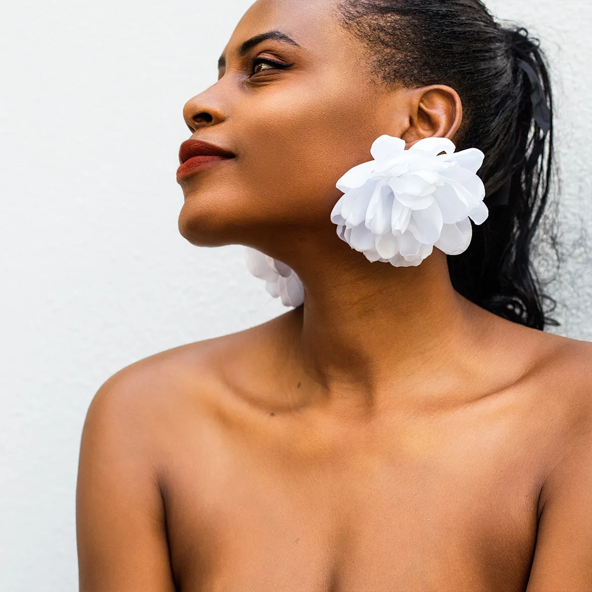 Wholesale Exaggerated Multicolor Fabric Flower Earrings Summer Design Large Petal Earrings For Women