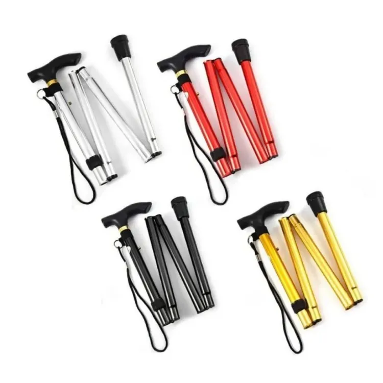 Outdoor Ultralight 7075 Aluminum Hiking Stretching Folding Trekking Pole Mountain Walking Stick