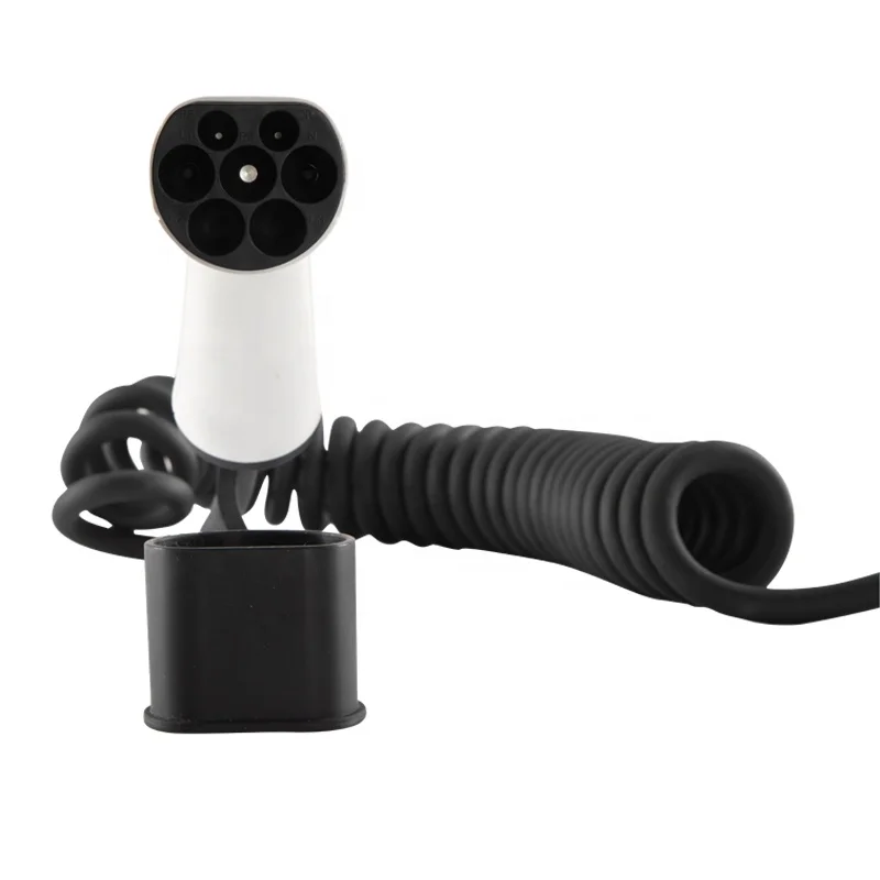 
32A Single Spiral TPU Charging Cable Workersbee Brand 32A type 2 Ev Charging Cable 