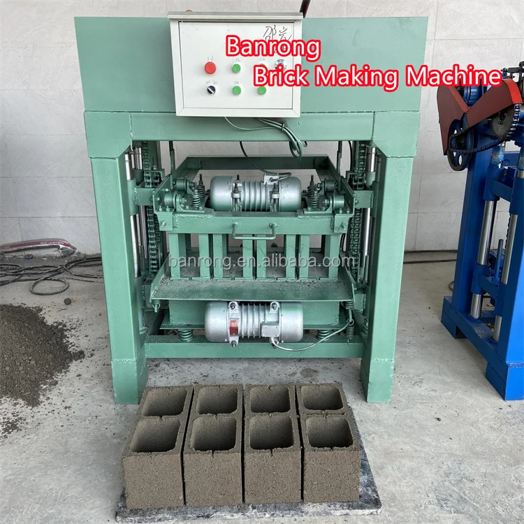 Semi-automatic production line brick making machine BR4-40 concrete cement hollow paver exported to South Sudan