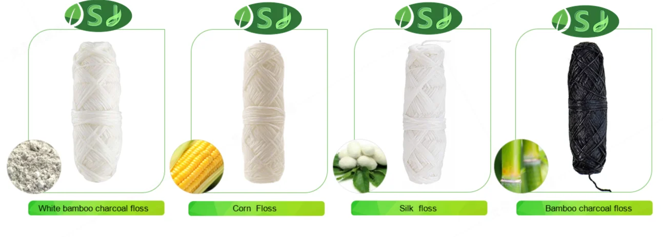 Eco-Friendly Biodegradable Silk Dental Floss With Candelilla Wax Packed In Refillable 2 In 1 Dental Floss