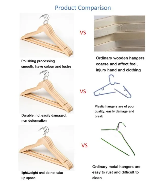 Вешалка из натурального дерева с хромированным крючком и стержнем для пальто