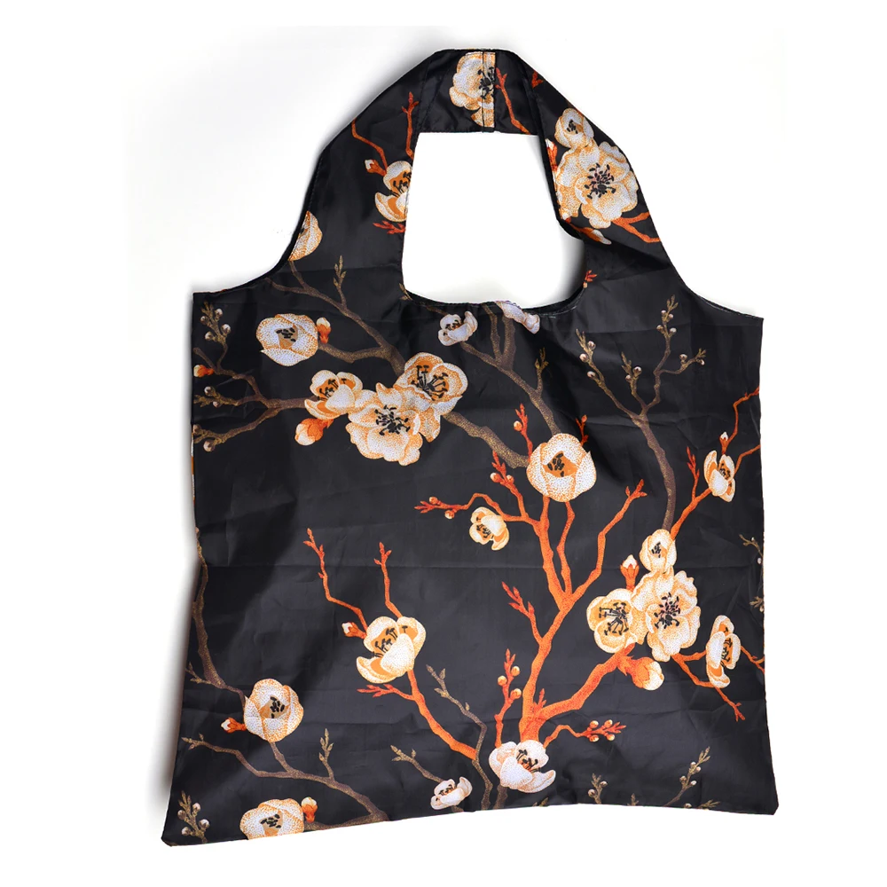 Free samples r-pet hd bag waterproof zipper bag polyester fabric ethnic wholesale trolley foldable folding shopping bags