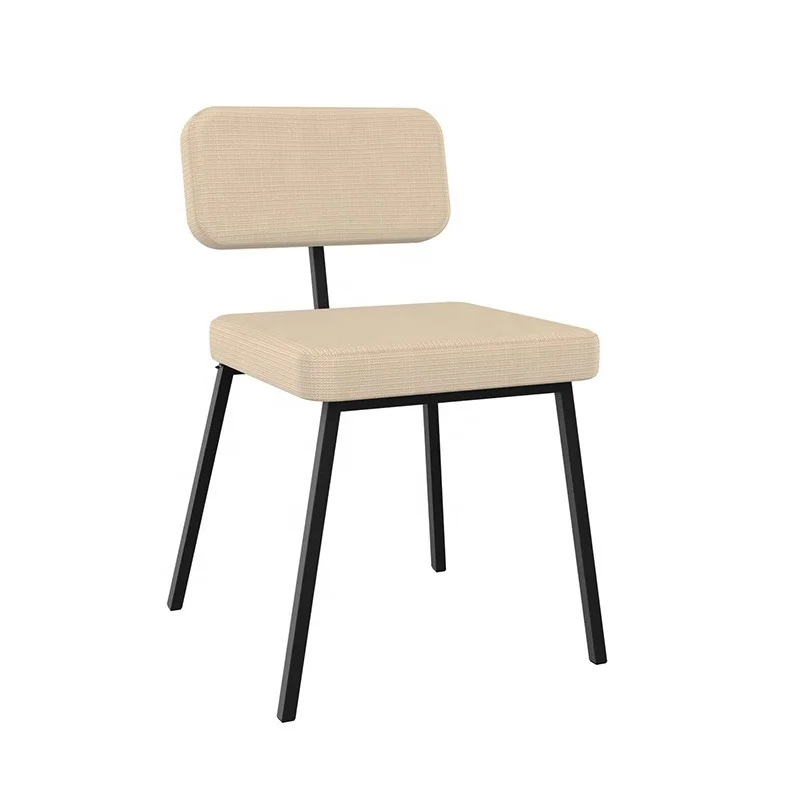 imported modern luxe kitchen room  velvet accent restaurant chaise metal legs dining chair silla tapizada chaise velour beige