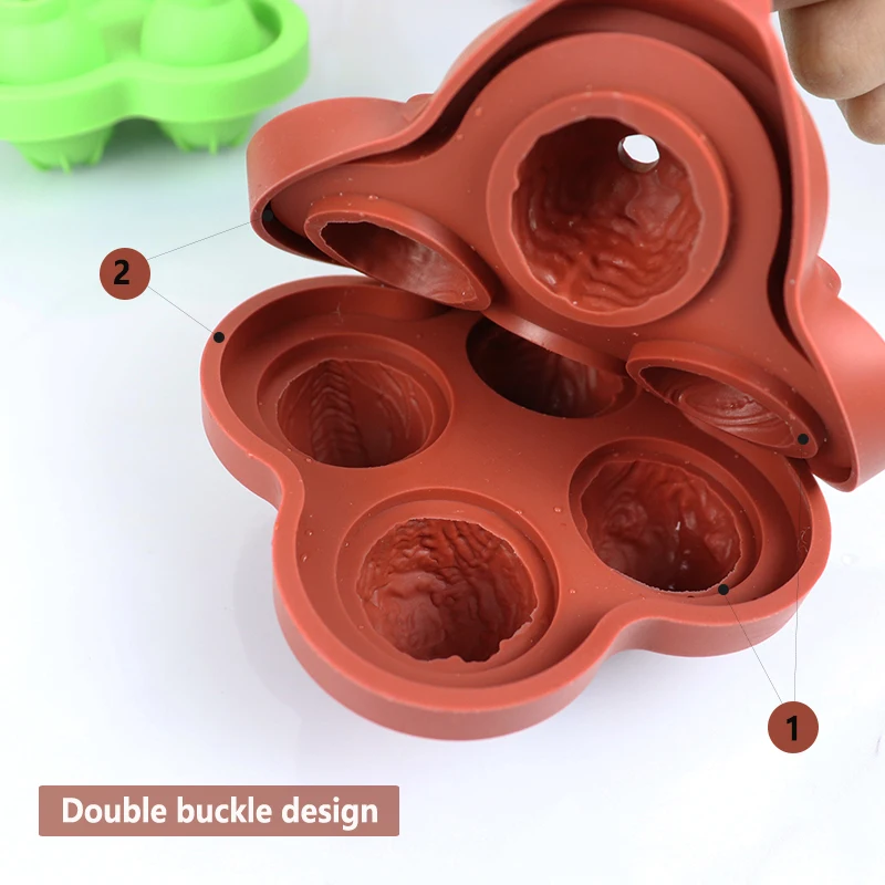 Food grade BPA free silicone ice cubes tray with lid for Ice Cream Tools