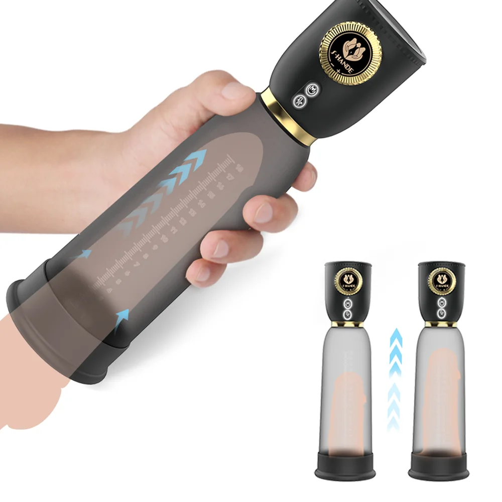 S-HANDE Penis Enlargement Machine Toy Enlarge Penis 5 modes Vacuum Pump Device Penis Pump Enlargement Products Male Sex Toys