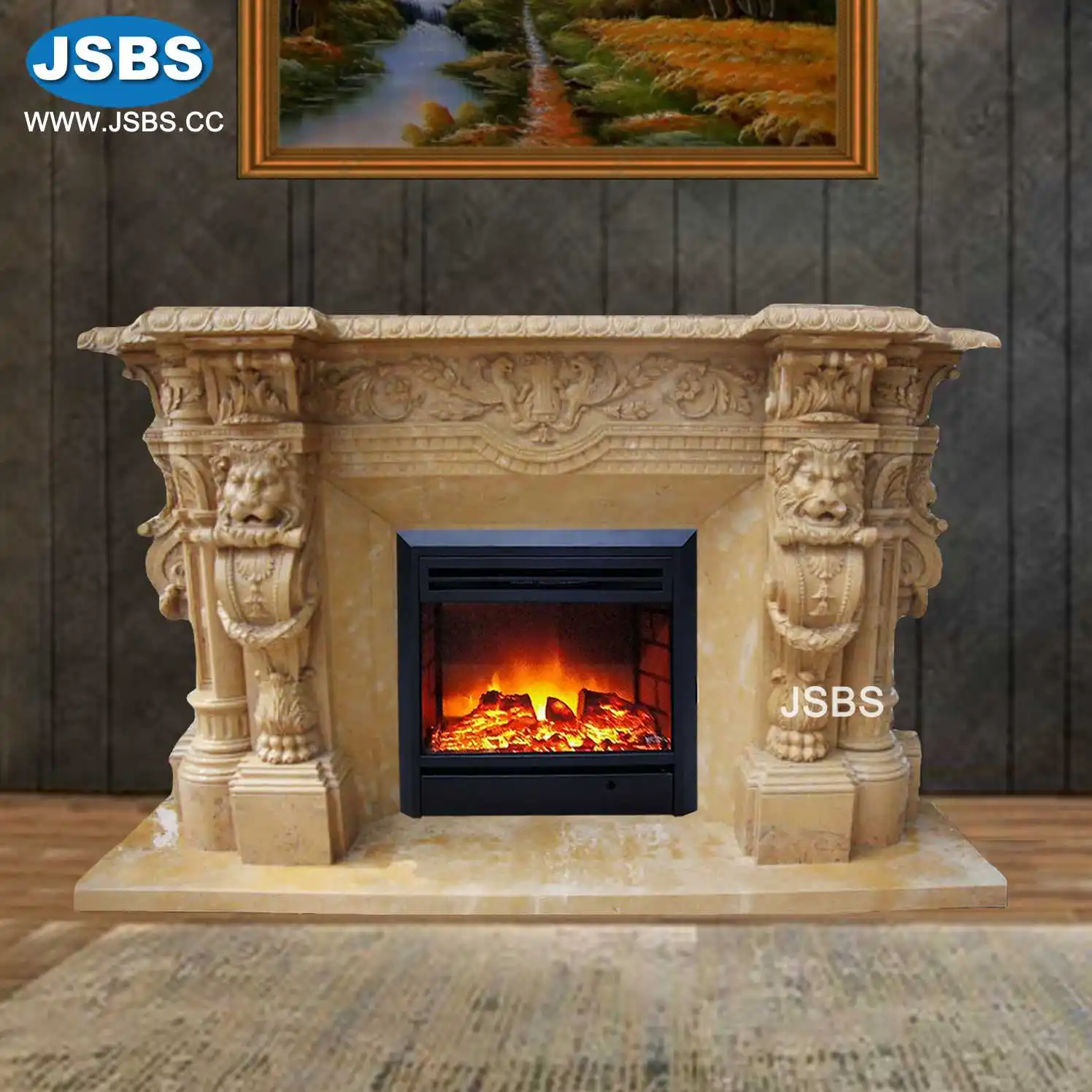 Marble Fireplace with Lion face JS-FP011- more photos for choosing!