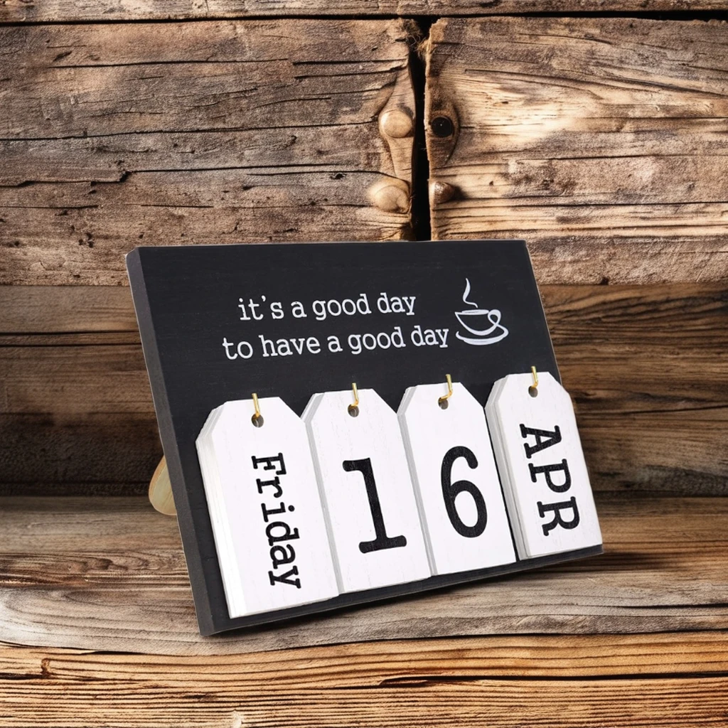 High Quality Selected Wood Perpetual Calendar Flip Wooden Calendar Blocks Vintage Wood Block Calendar