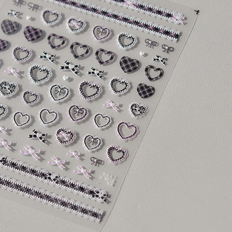 2024 Retro Lace Nail Stickers Japanese 3D Lolita Girl