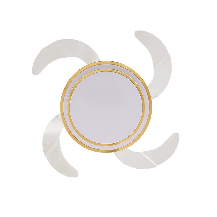 Modern Golden 42 Inch Invisible 4 Blades Decorative Ceiling Fan with LED Light