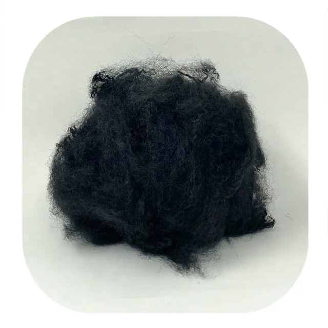 recycled nonwoven pes fiber cheapest black polyester fiber for geotextiles