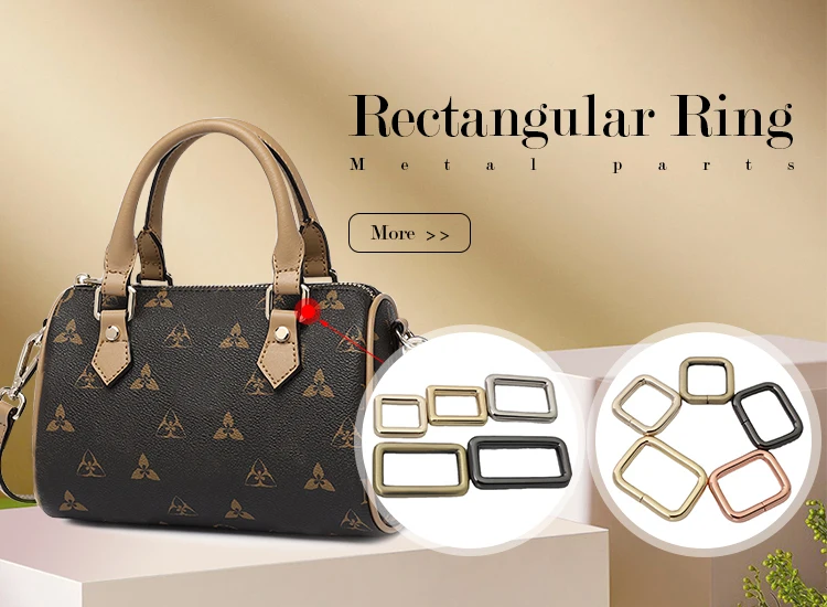 Nolvo World Flat Metal Iron Antique Brass Rectangle Rings Rectangular Slide Adjustable Belt Square Buckle For Bags Strap