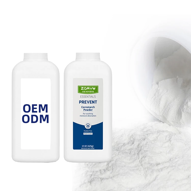 Private Label Cornstarch Powder Talc Free Absorbs Sweat Skin Care Reduces Friction & Chafing For Adults, Feet, Groin