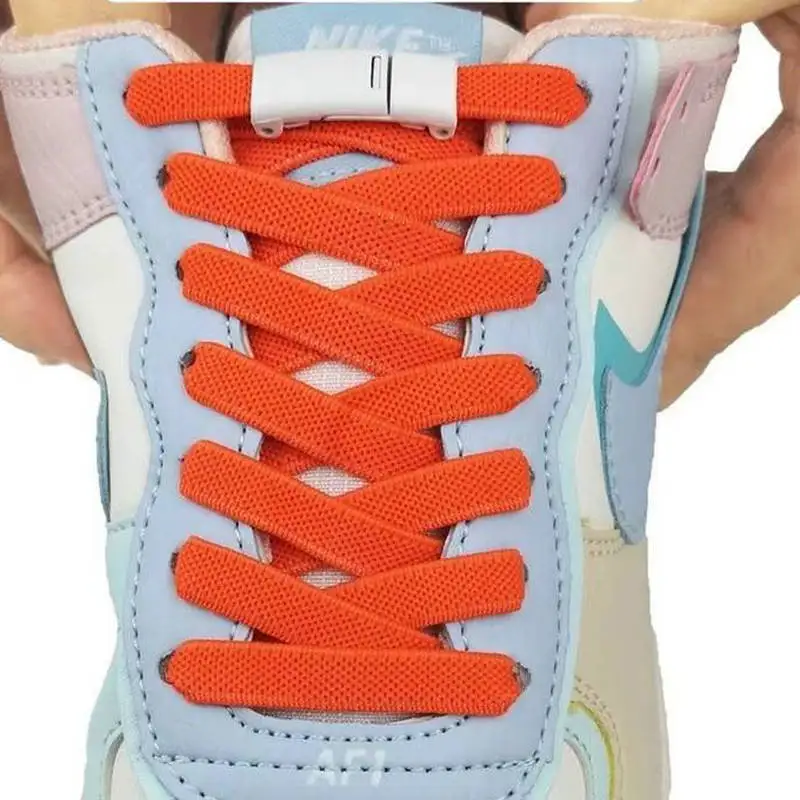 8MM High Strength Tieless Shoelaces One Size Fits All Magnetic Lock Closure Stretch No Tie Elastic Shoelaces For Kids And Adults