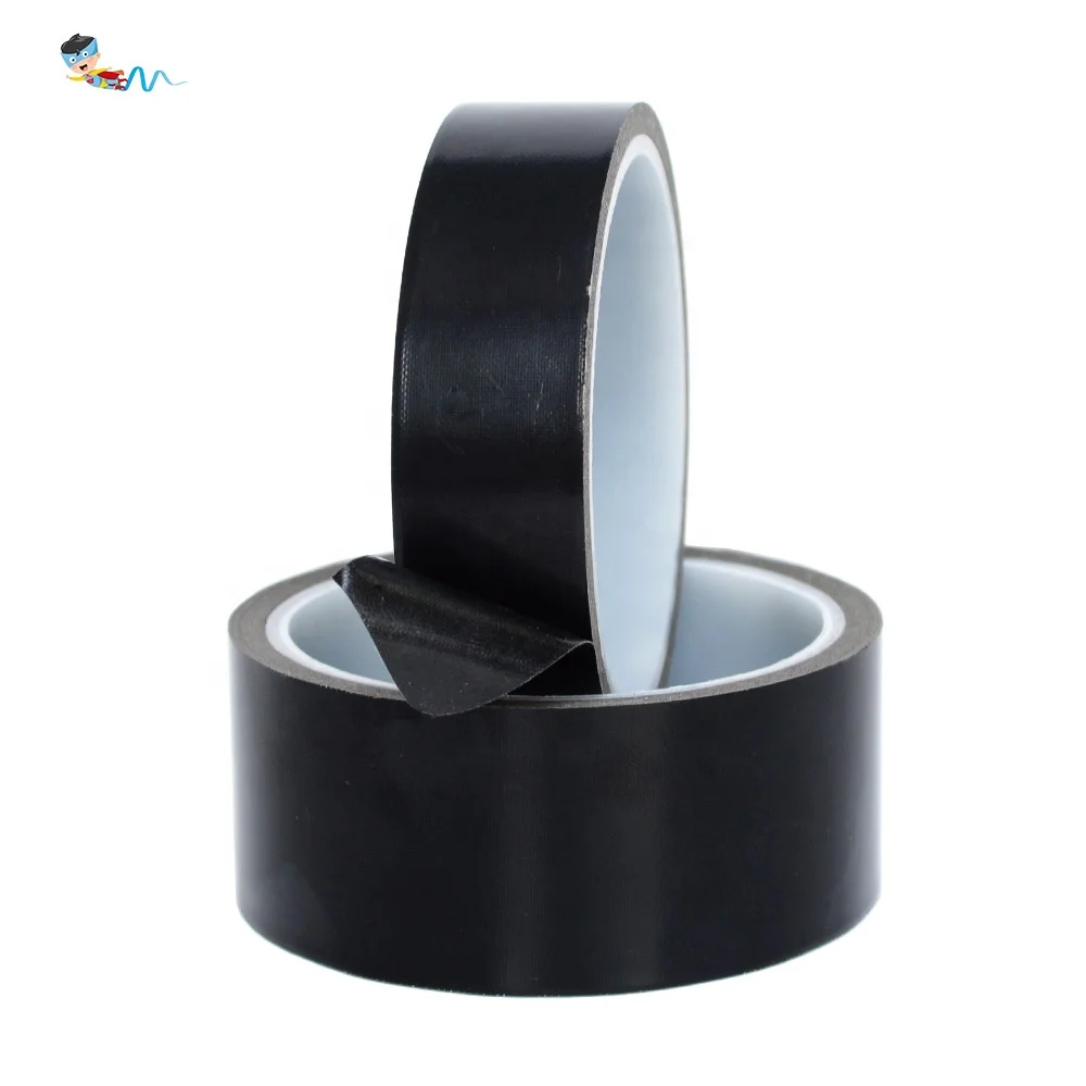 1- Black Color Heat Resistant Sealer Anti Sticky Sealing PTFE Coated Fiberglass Glass Cloth Silicone Glue Self Adhesive Tape