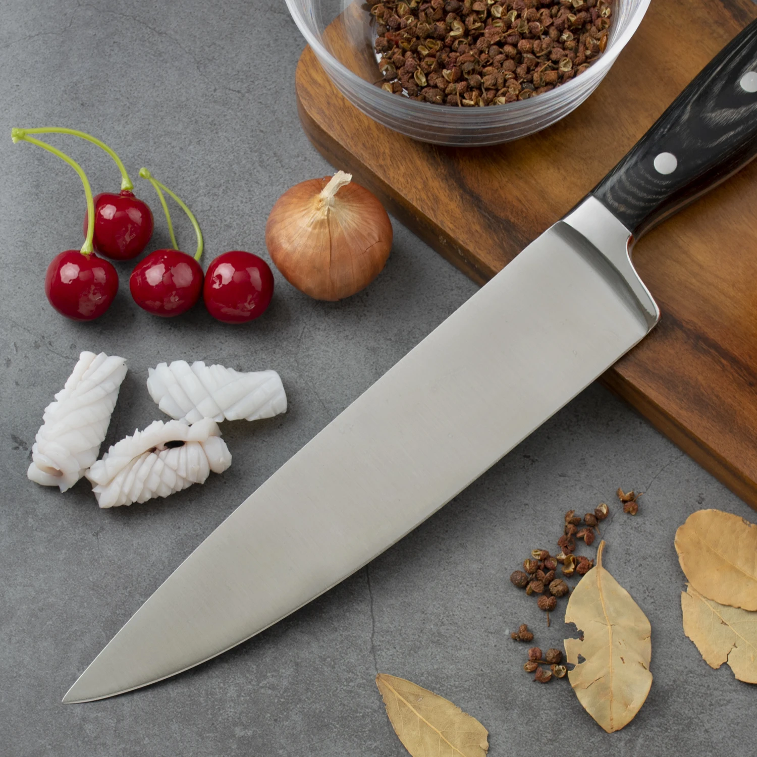 Professional High Quality 8 inch Pakka Wood Handle Kitchen Chef Knife Kitchen Stainless Steel Chef Knife
