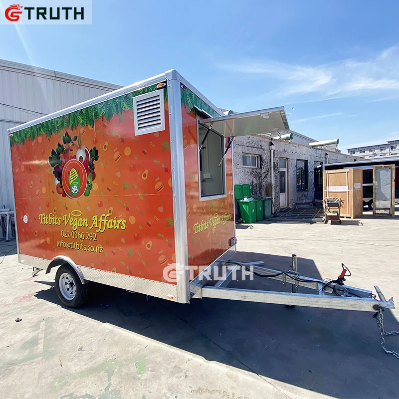Lemon Shaped Commercial Drinks Fruit Juice bar Kiosk square Fast Food Trailer for with Awning