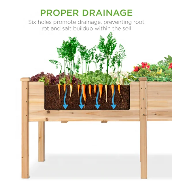 Garden Bed Design Wooden Planter Bed Flower Raised Bed