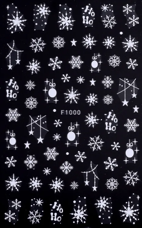 New Christmas nail stickers white Christmas snowflake deer antler backing adhesive nail stickers winter