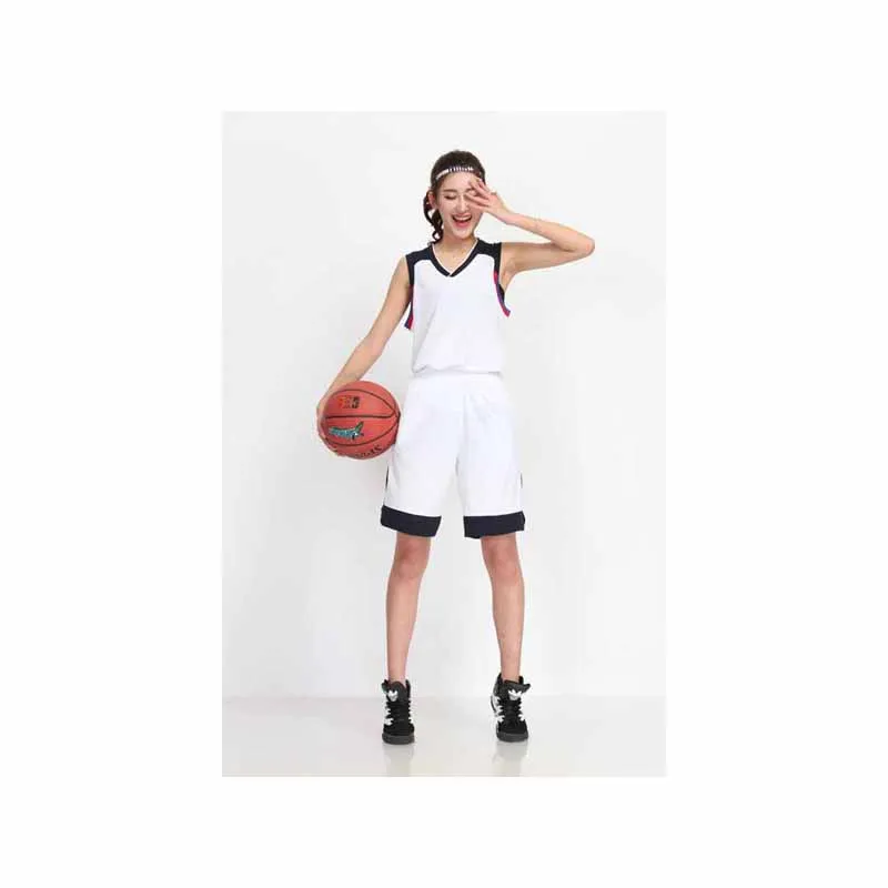 Women Basketball Jersey Uniform Suit Shirt and Short Pants Team Training Clothes girls breathable blank sports kit wear