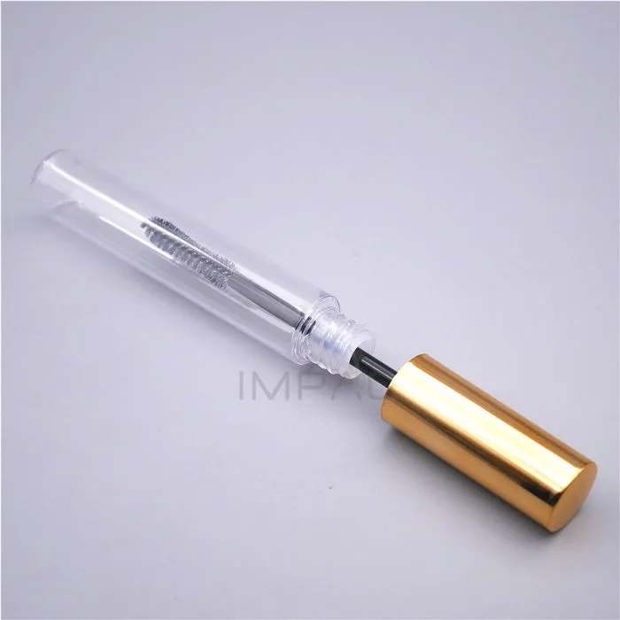 Custom transparent eyebrow gel container bottle with mascara brush