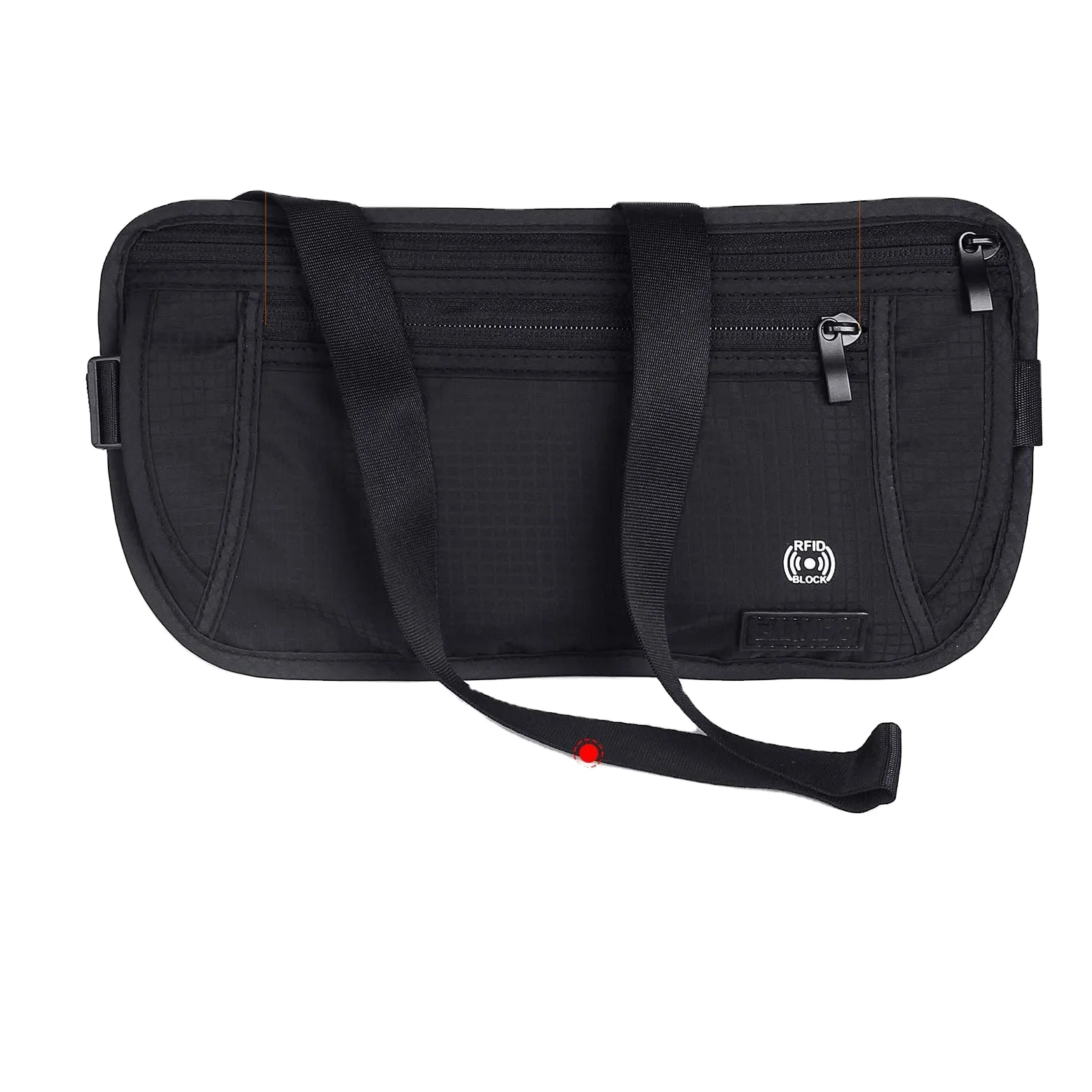 Wholesale Water Resistant Rip Stop Nylon Money Belt Travel Fanny Pouch Wallet Anti Theft RFID Blocking Waist Wallet for Running
