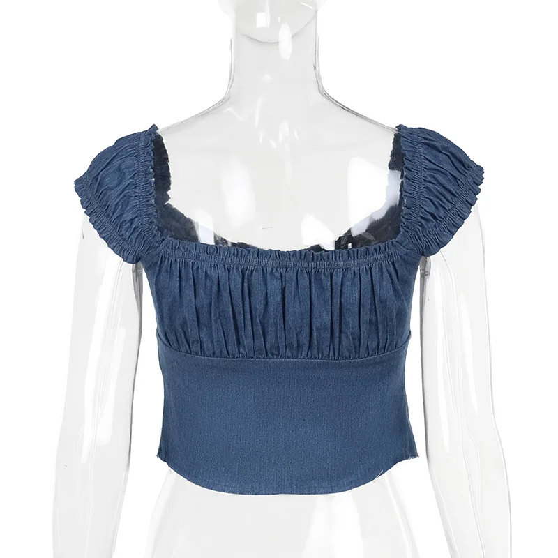 Factory Y2k Sweet Spice Girls Design Custom Lace Up Sexy Off Shoulder Tops Women