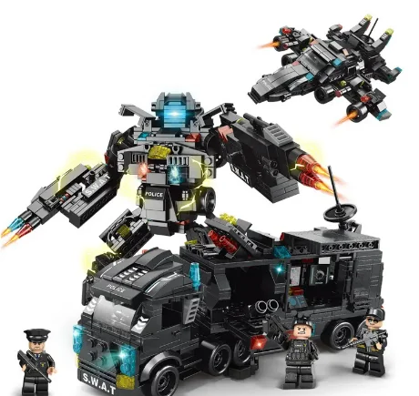 Compatible with 585Pcs City Station SWAT Truck Car DIY Toys for Boys Kids Gifts Building Block Set