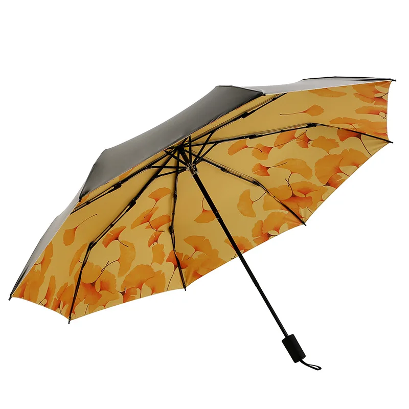 Wholesale Custom Print Umbrella manual Foldable Travel Parasol maple leaf Umbrella For Girls