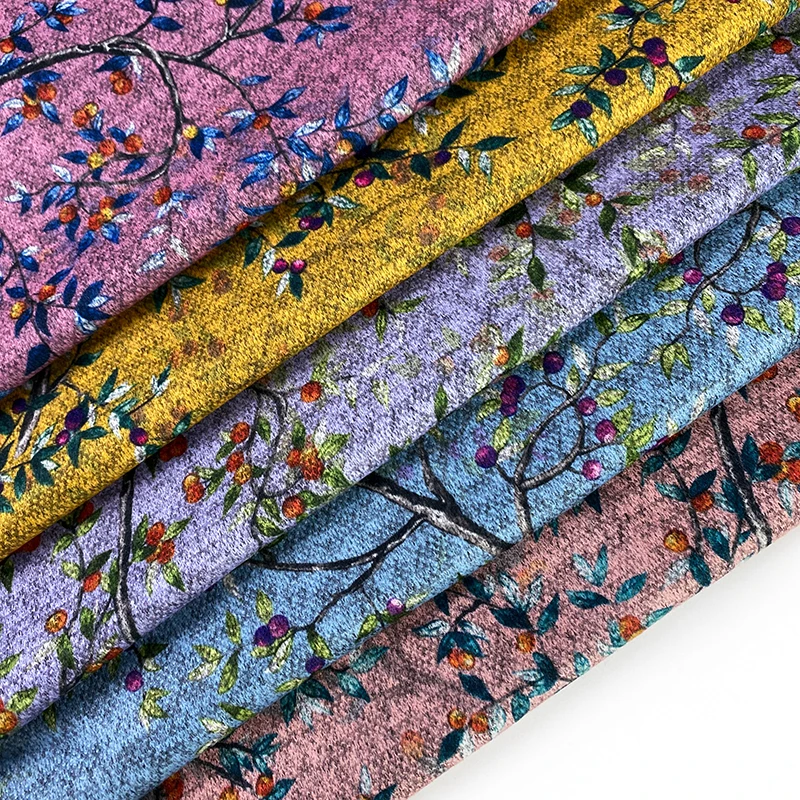 TR ANGORA paper printed fabric MELANGE hacci wholesale winter knitted textile for COAT