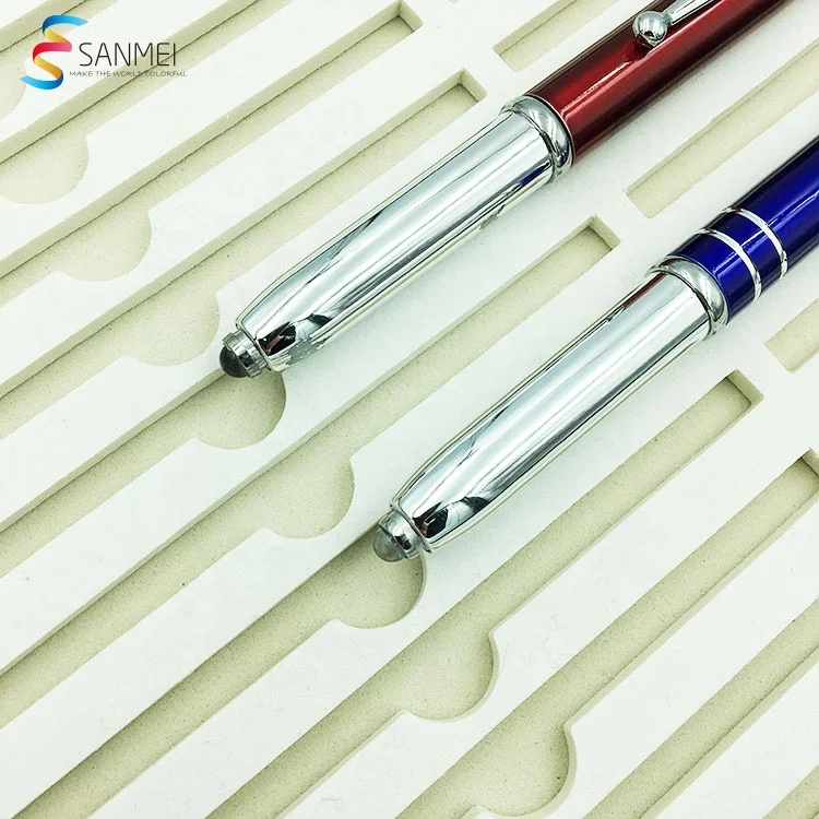 Promotional engraving custom LED metal pen with stylus for medical products