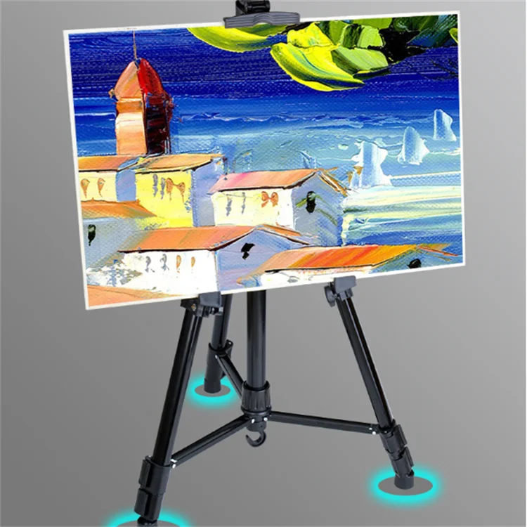 Художественный поставщик, синий цвет, большая ручка на алюминиевом штативе, мольберт для свадьбы и эскизов