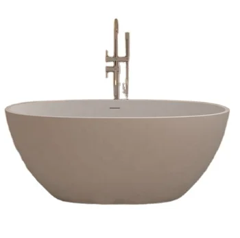 1300MM To 1800mm Custom White Matte Modern Bath Tub Bathroom Tub Artificial Stone Resin Solid Surface Freestanding Bathtub