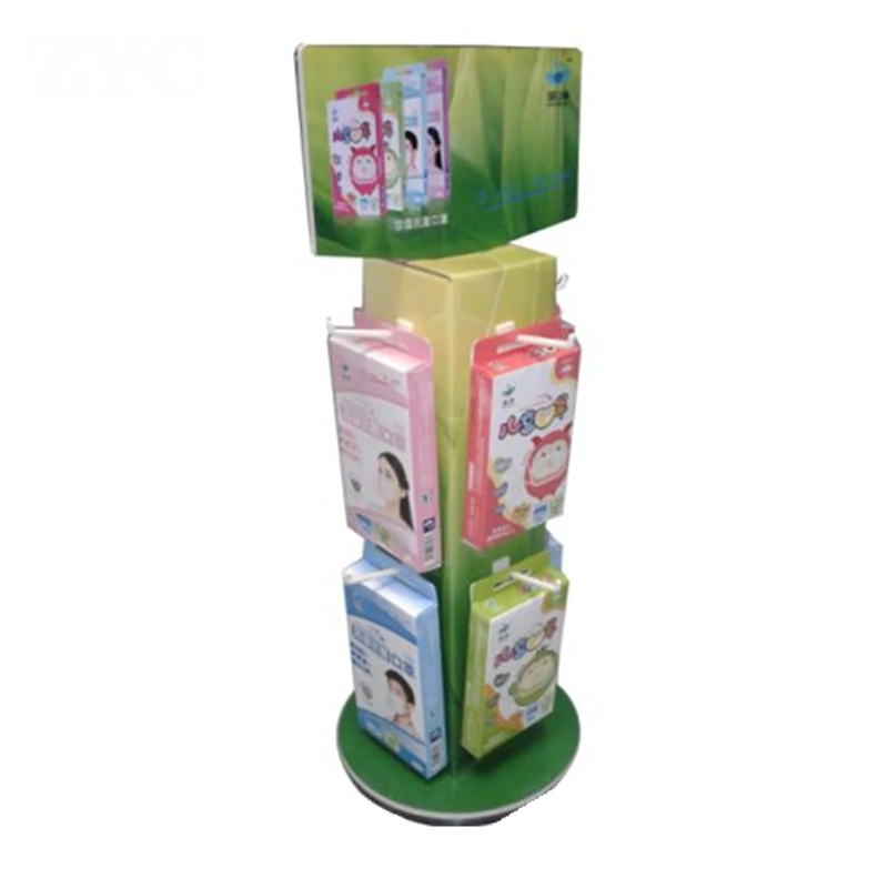 Custom Design Cardboard Countertop Display with Plastic Hooks for Sock