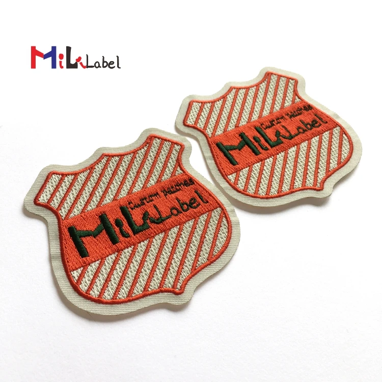 
100% of the embroidery Design embroidery patch custom embroidered patches iron on backing laser cut without merrowed border 