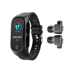 factory price N8 smart bracelet within tws earphone within CE and ROHS certification support muti sports, heat rate monitor